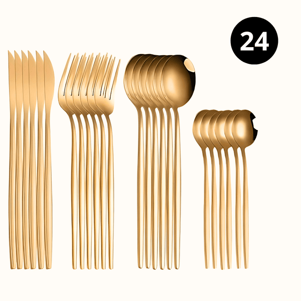 Royal Gold Cutlery Set: Elegance Redefined - Kitcheis