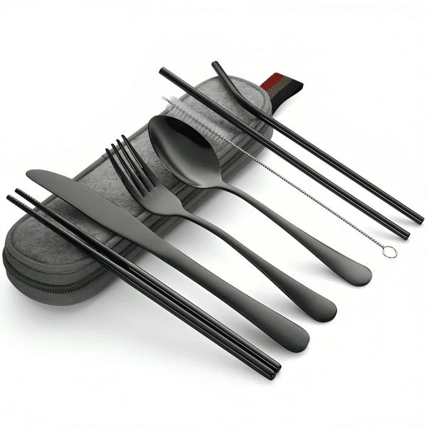 BloomLuxe™ Black Cutlery Set - Kitcheis
